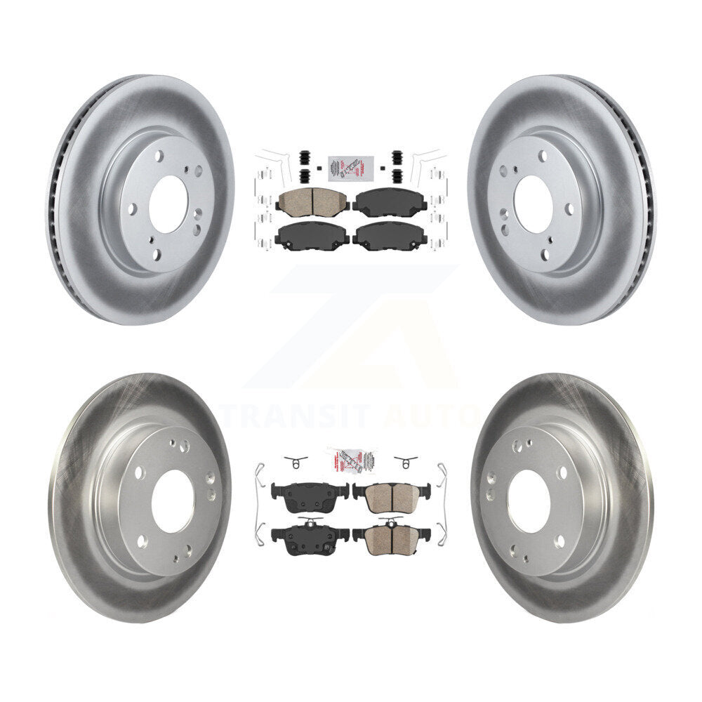 Front Rear Ceramic Pads And Coated Disc Brake Rotors Kit For Honda Civic KGA-102011