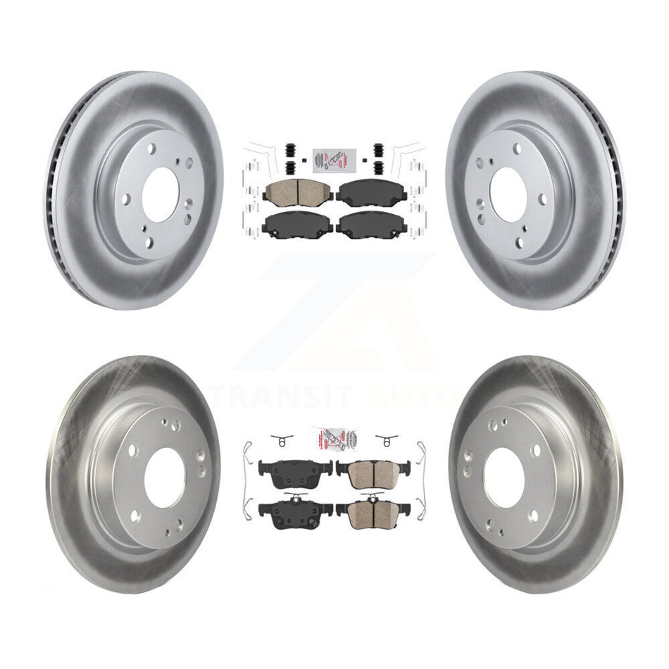 Front Rear Ceramic Pads And Coated Disc Brake Rotors Kit For Honda Civic KGA-102011