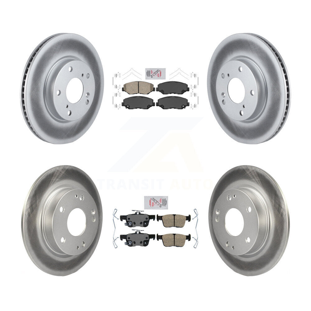 Front Rear Ceramic Pads And Coated Disc Brake Rotors Kit For Honda Civic KGA-102012