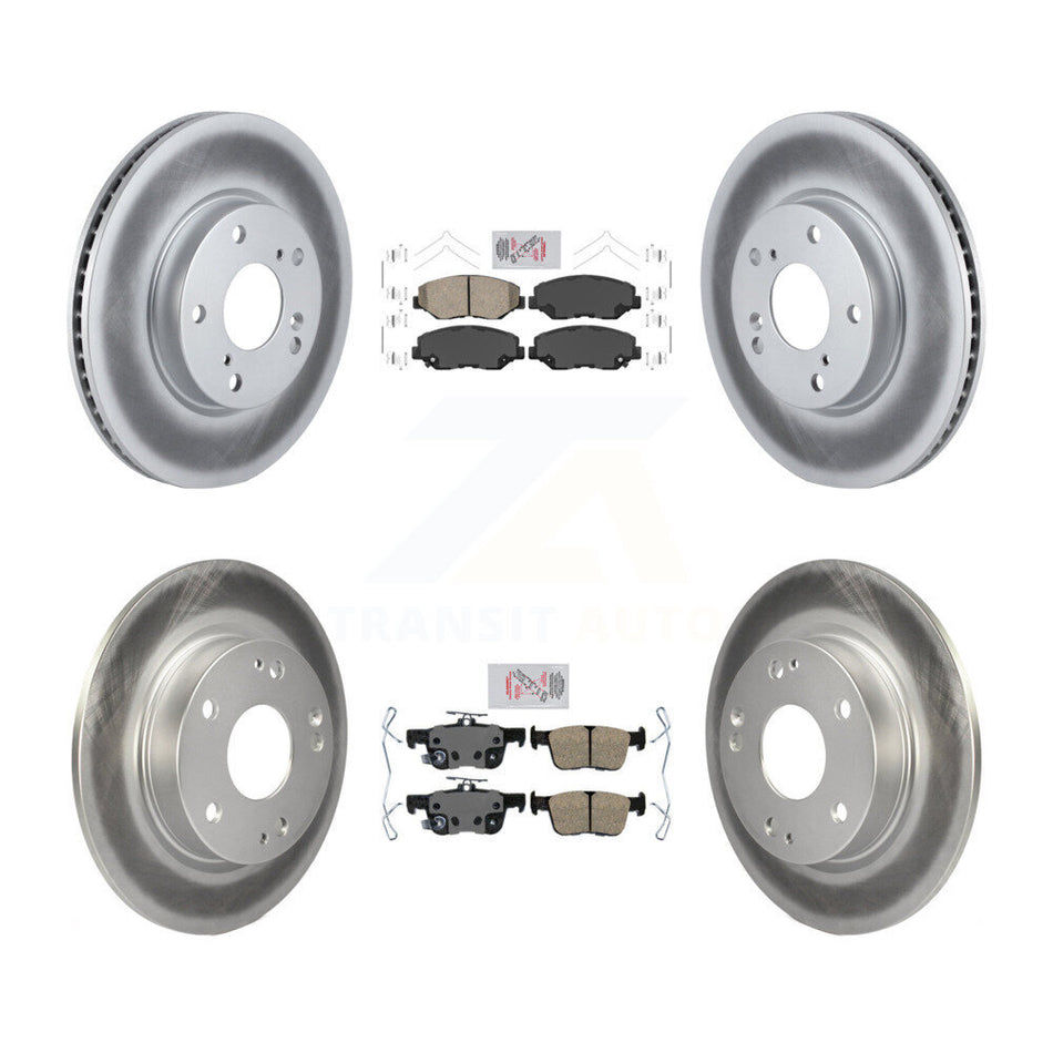 Front Rear Ceramic Pads And Coated Disc Brake Rotors Kit For Honda Civic KGA-102012