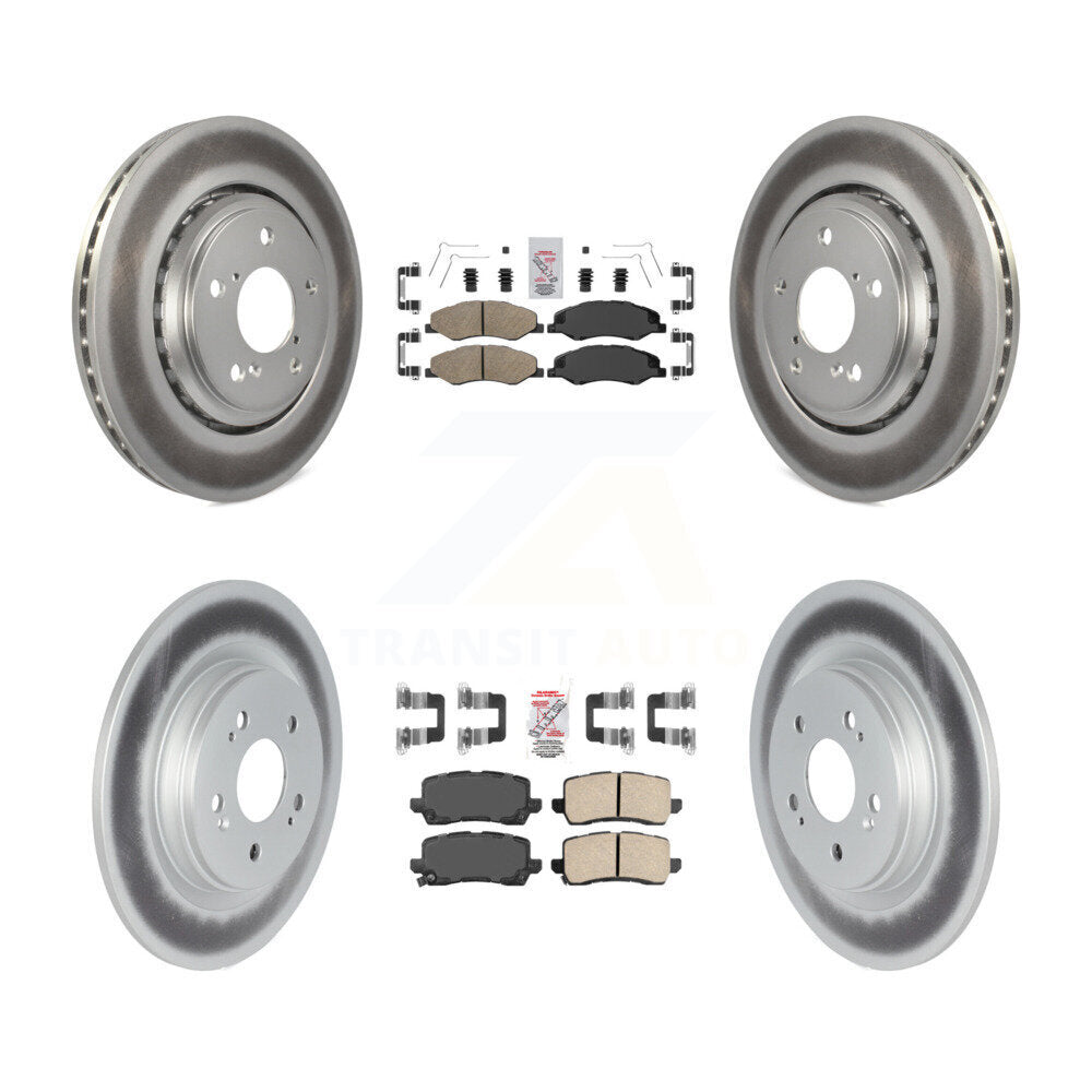 Front Rear Ceramic Pads And Coated Disc Brake Rotors Kit For 2018-2020 Honda Odyssey KGA-102020