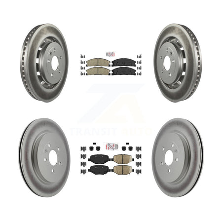 Front Ceramic Rear Semi-Metallic Pad Coated Brake Rotor Kit For Ford Explorer Flex Taurus KGA-102045