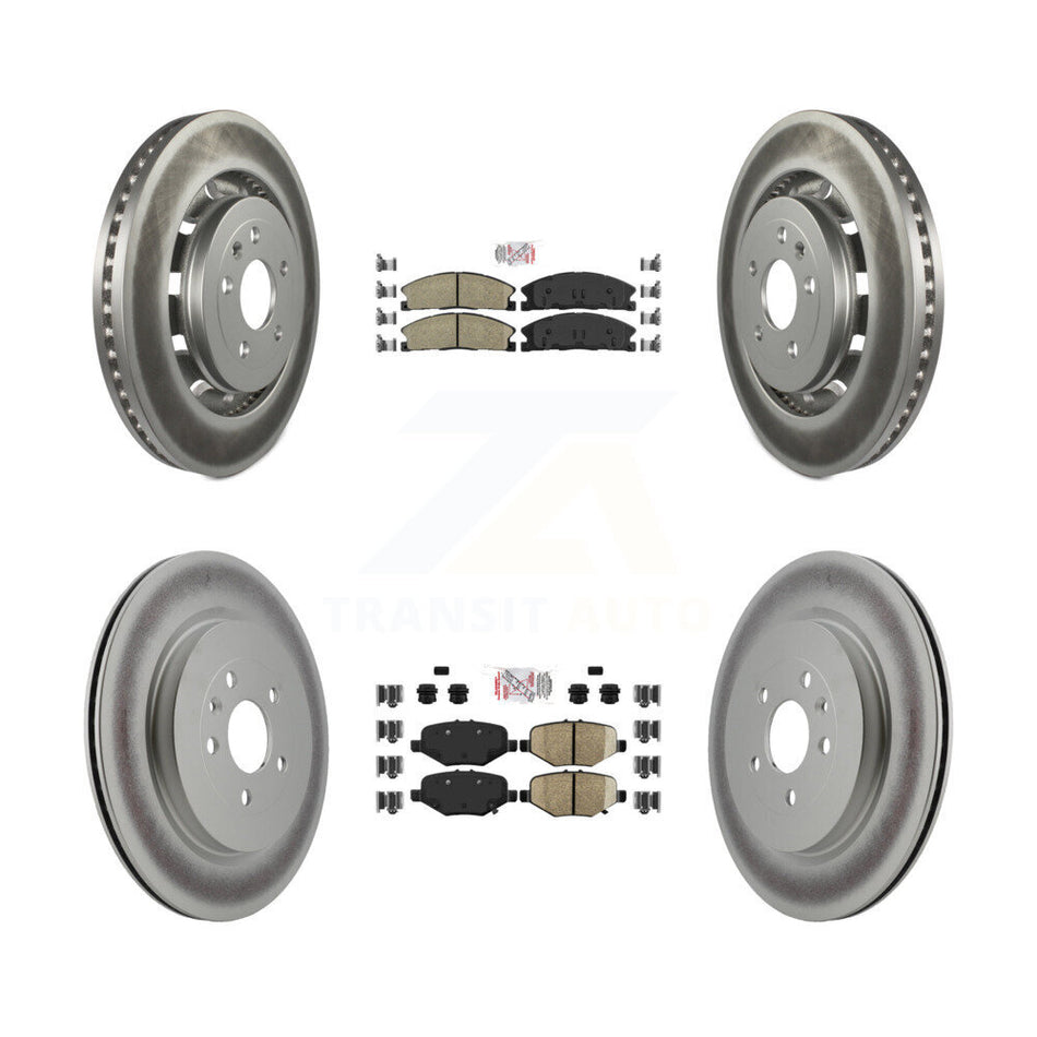 Front Ceramic Rear Semi-Metallic Pad Coated Brake Rotor Kit For Ford Explorer Flex Taurus KGA-102045