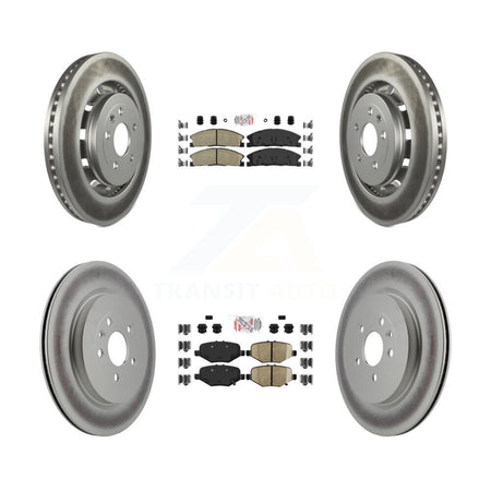 Front Ceramic Rear Semi-Metallic Pad Coated Brake Rotor Kit For Ford Explorer Flex Taurus KGA-102046