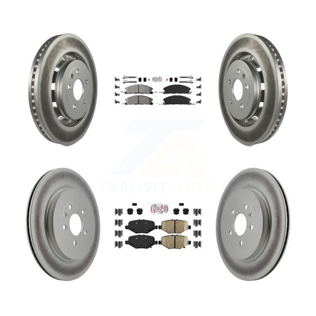 Front Rear Semi-Metallic Pad Coated Brake Rotors Kit For Ford Explorer Flex Taurus Police KGA-102076