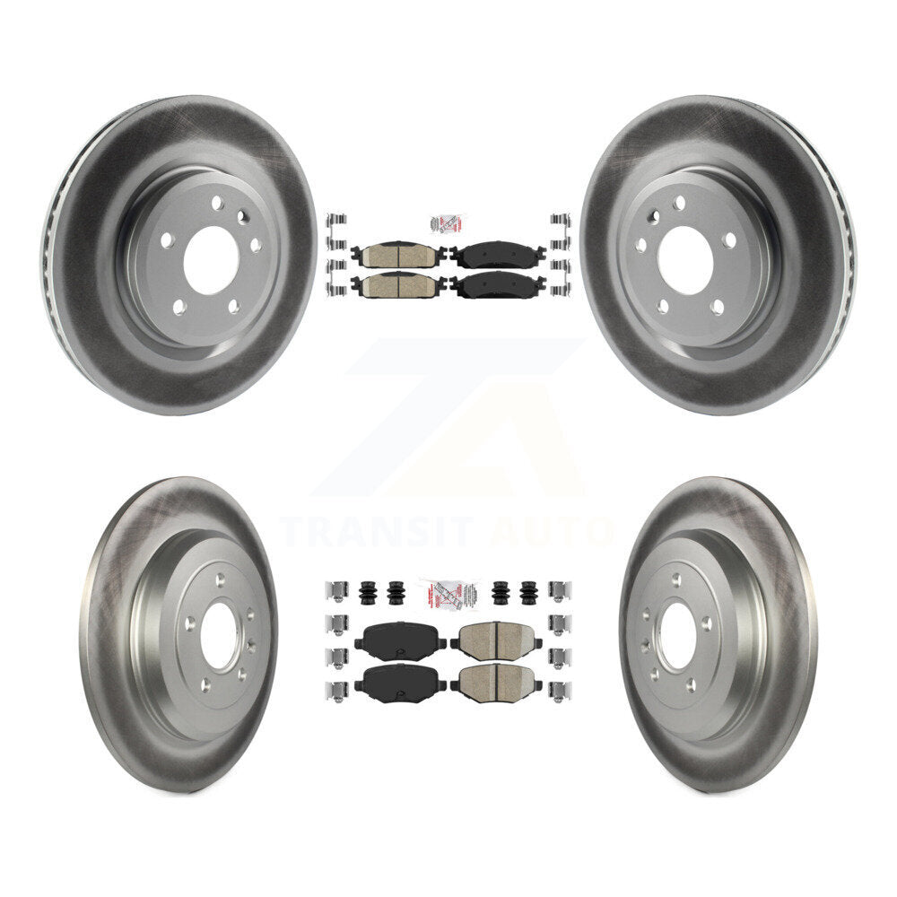 Front Rear Ceramic Pads And Coated Disc Brake Rotors Kit For 2009-2010 Lincoln MKS KGA-102078