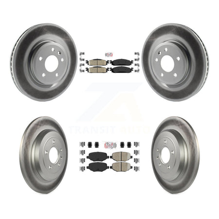 Front Rear Ceramic Pads And Coated Disc Brake Rotors Kit For 2009-2010 Lincoln MKS KGA-102078