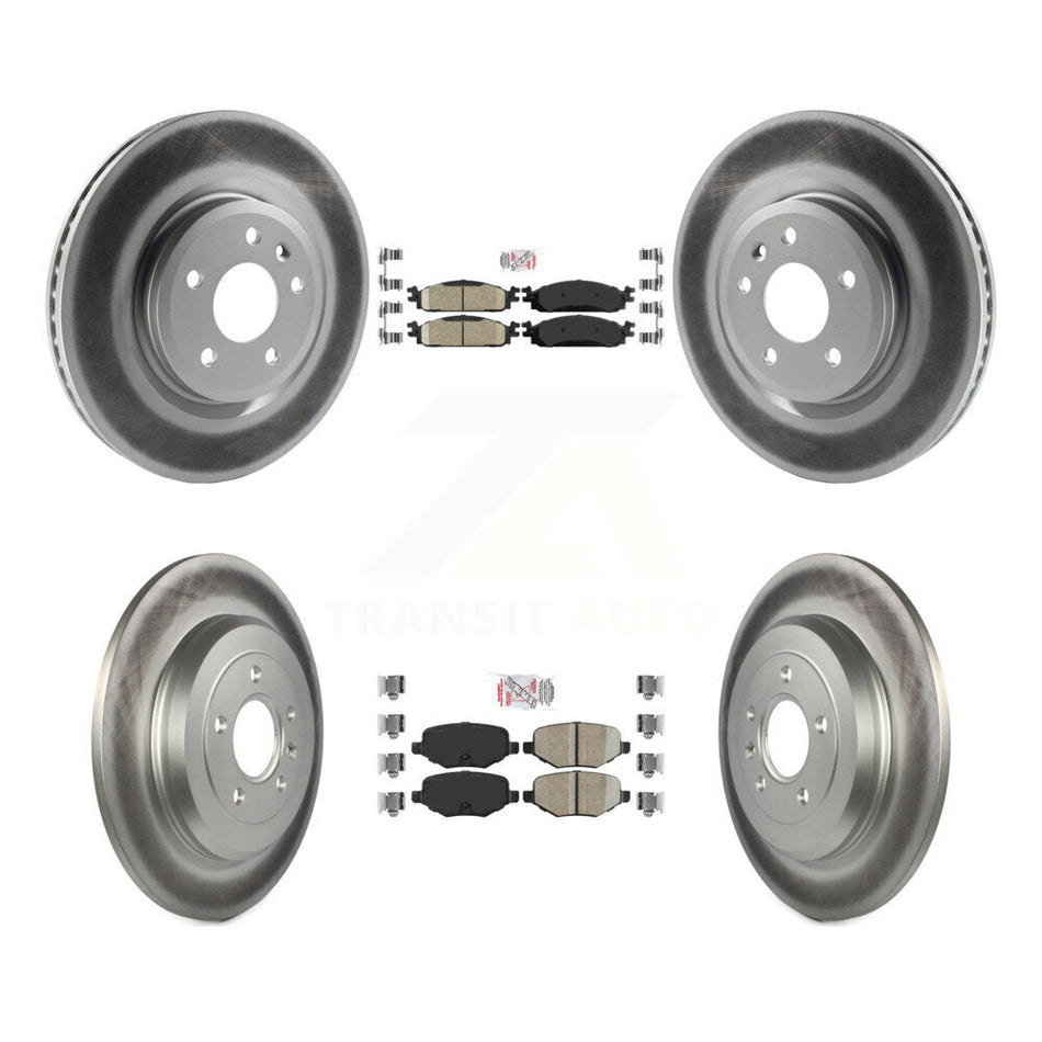 Front Rear Ceramic Pads And Coated Disc Brake Rotors Kit For 2009-2010 Lincoln MKS KGA-102079