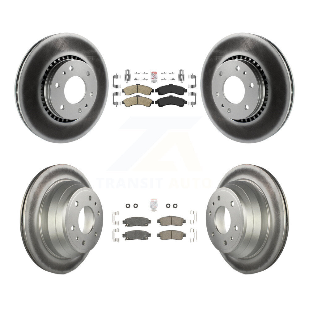Front Rear Ceramic Pad Coated Brake Rotors Kit For Chevrolet GMC Trailblazer Envoy XL EXT KGA-102084