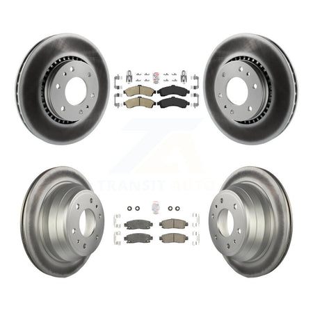 Front Rear Ceramic Pad Coated Brake Rotors Kit For Chevrolet GMC Trailblazer Envoy XL EXT KGA-102084