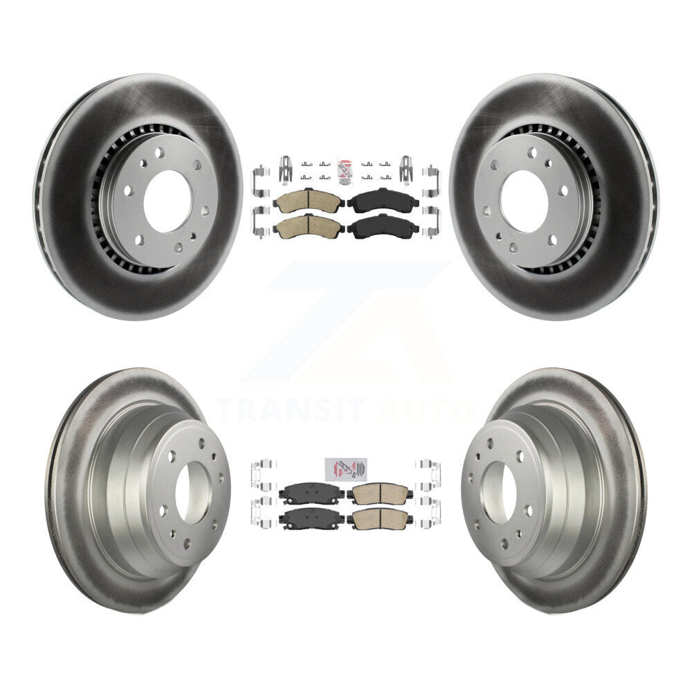 Front Rear Ceramic Pad Coated Brake Rotors Kit For Chevrolet GMC Trailblazer Envoy XL EXT KGA-102085