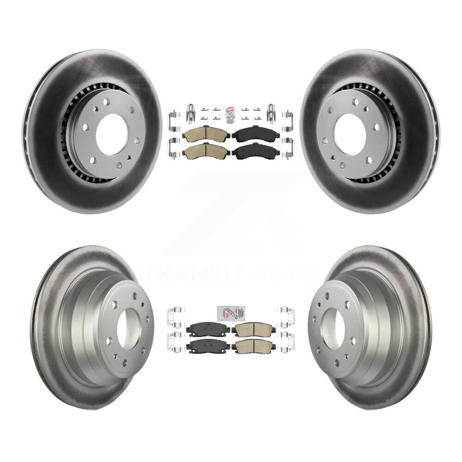 Front Rear Ceramic Pad Coated Brake Rotors Kit For Chevrolet GMC Trailblazer Envoy XL EXT KGA-102085