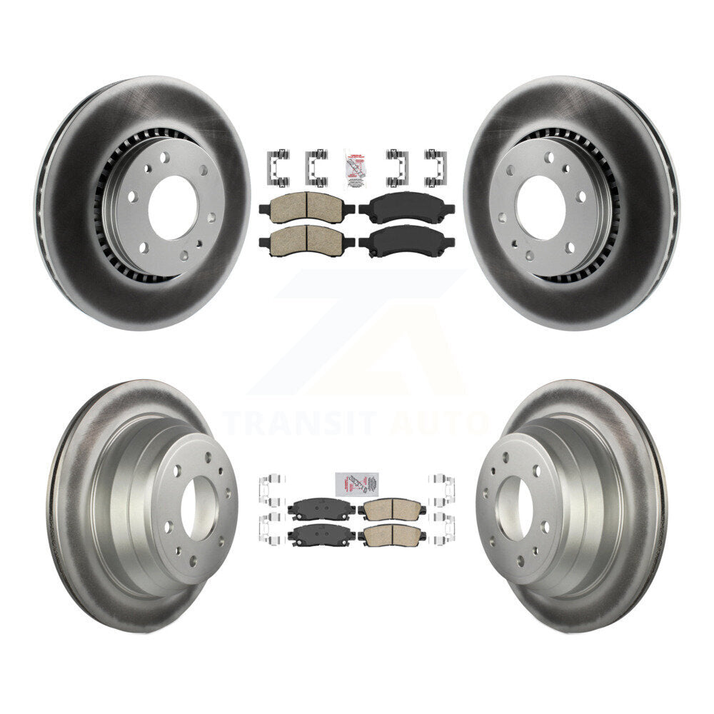 Front Rear Ceramic Pad Coated Brake Rotors Kit For Chevrolet Trailblazer GMC Envoy XL EXT KGA-102088