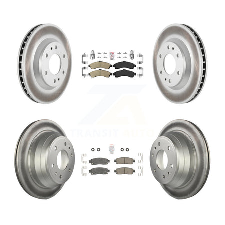 Front Rear Ceramic Pad Coated Brake Rotor Kit For GMC Envoy Chevrolet Trailblazer Bravada KGA-102090