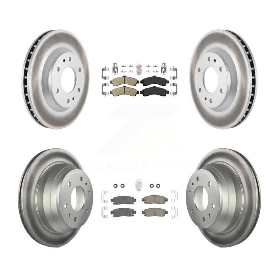 Front Rear Ceramic Pad Coated Brake Rotor Kit For GMC Envoy Chevrolet Trailblazer Bravada KGA-102090