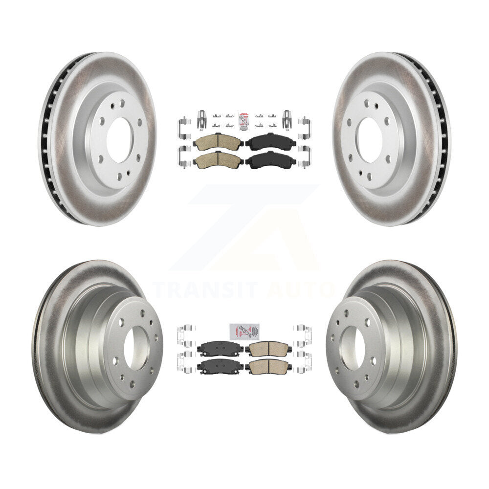Front Rear Ceramic Pad Coated Brake Rotor Kit For GMC Envoy Chevrolet Trailblazer Bravada KGA-102091