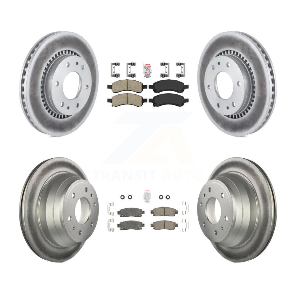 Front Rear Ceramic Pad & Coated Brake Rotor Kit For Chevrolet Trailblazer GMC Envoy Buick KGA-102092