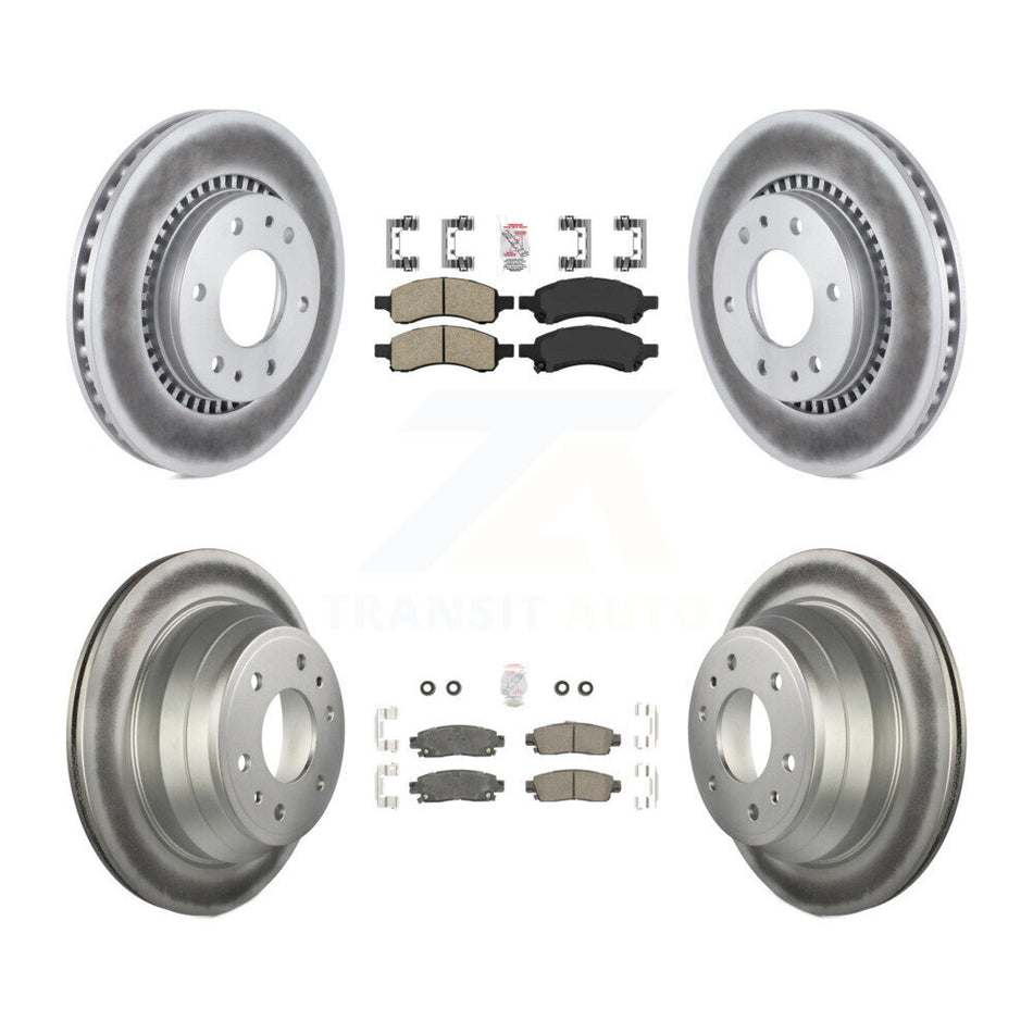 Front Rear Ceramic Pad & Coated Brake Rotor Kit For Chevrolet Trailblazer GMC Envoy Buick KGA-102092