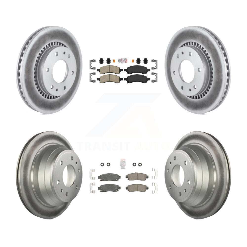 Front Rear Ceramic Pad & Coated Brake Rotor Kit For Chevrolet Trailblazer GMC Envoy Buick KGA-102093