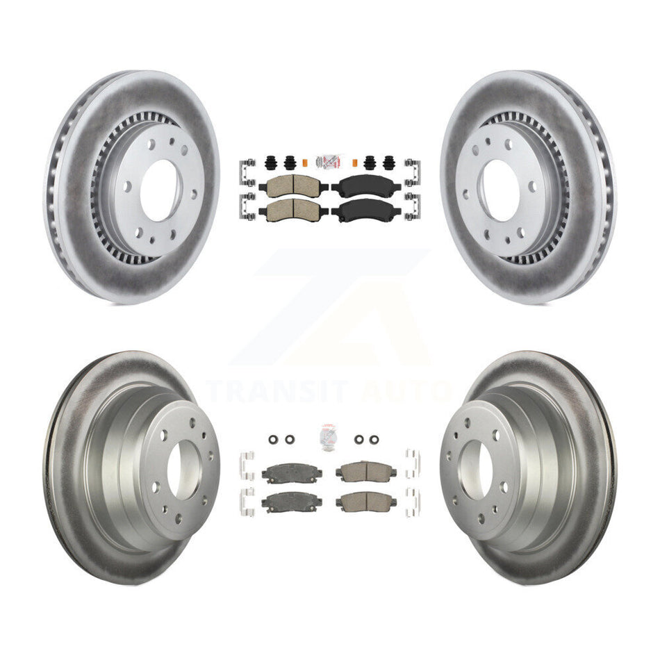Front Rear Ceramic Pad & Coated Brake Rotor Kit For Chevrolet Trailblazer GMC Envoy Buick KGA-102093