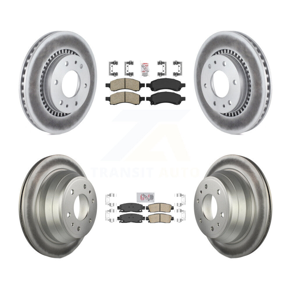 Front Rear Ceramic Pad & Coated Brake Rotor Kit For Chevrolet Trailblazer GMC Envoy Buick KGA-102094