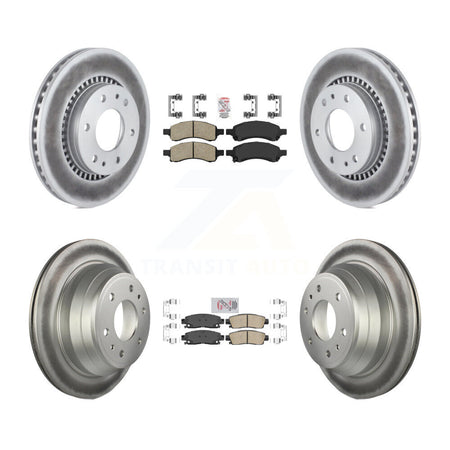 Front Rear Ceramic Pad & Coated Brake Rotor Kit For Chevrolet Trailblazer GMC Envoy Buick KGA-102094