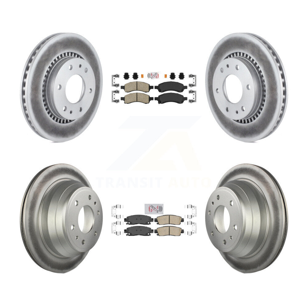 Front Rear Ceramic Pad & Coated Brake Rotor Kit For Chevrolet Trailblazer GMC Envoy Buick KGA-102095
