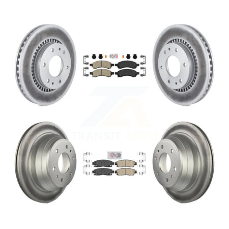 Front Rear Ceramic Pad & Coated Brake Rotor Kit For Chevrolet Trailblazer GMC Envoy Buick KGA-102095