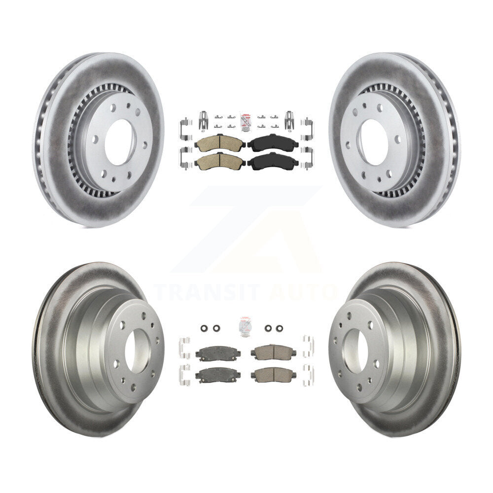 Front Rear Ceramic Pad Coat Brake Rotors Kit For 2006 Isuzu Ascender With 3rd Row Seating KGA-102096