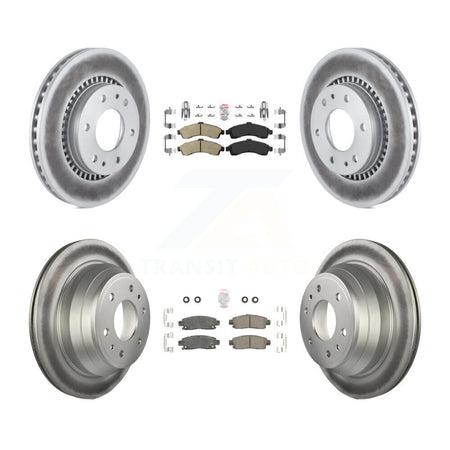 Front Rear Ceramic Pad Coat Brake Rotors Kit For 2006 Isuzu Ascender With 3rd Row Seating KGA-102096