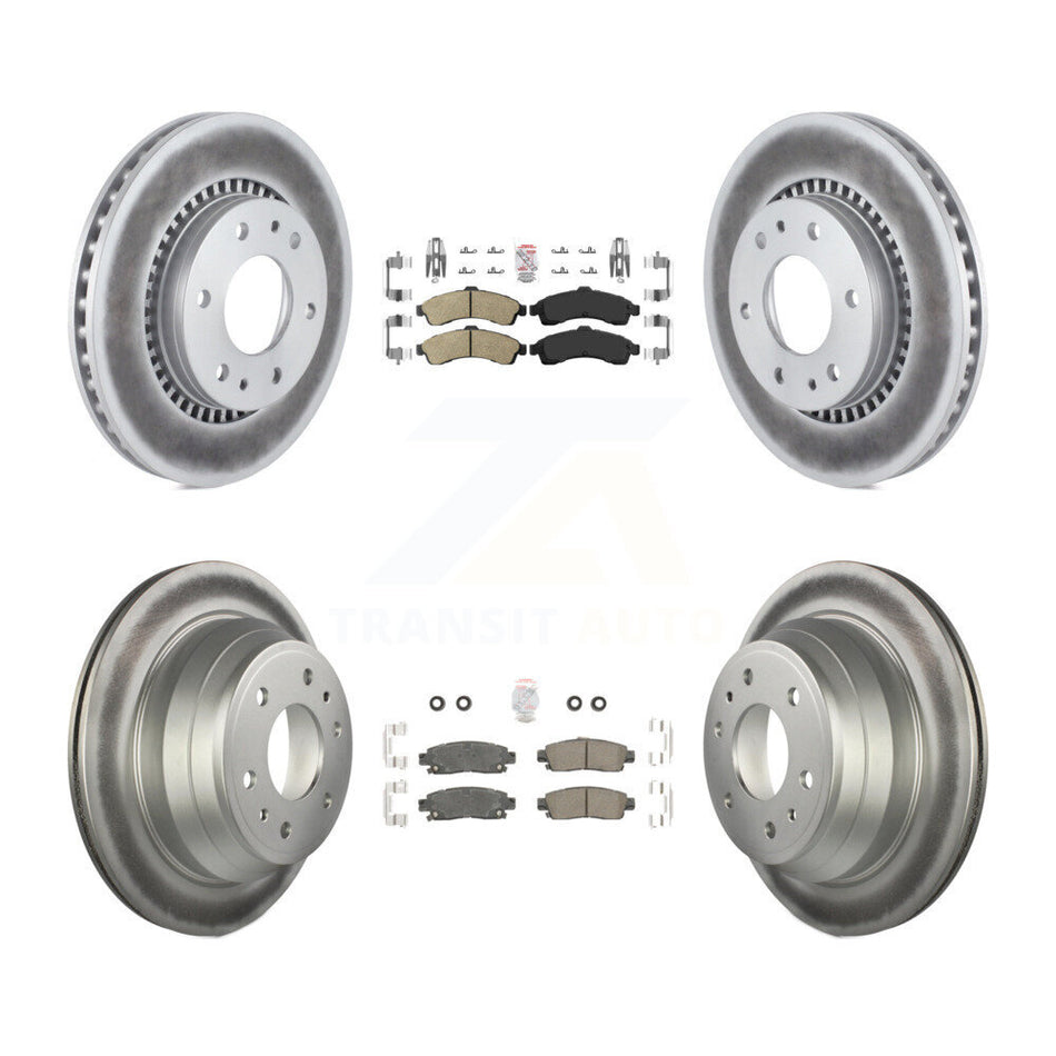 Front Rear Ceramic Pad Coat Brake Rotors Kit For 2006 Isuzu Ascender With 3rd Row Seating KGA-102096