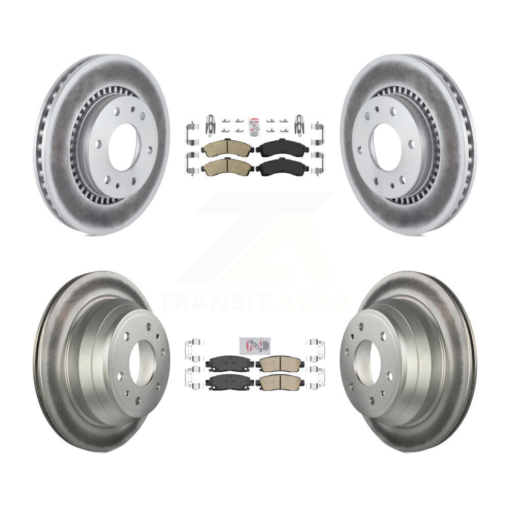 Front Rear Ceramic Pad Coat Brake Rotors Kit For 2006 Isuzu Ascender With 3rd Row Seating KGA-102097