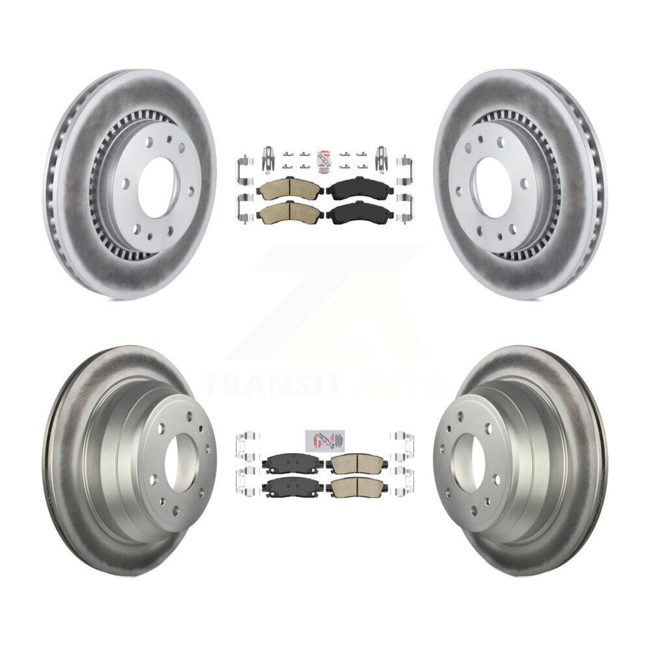 Front Rear Ceramic Pad Coat Brake Rotors Kit For 2006 Isuzu Ascender With 3rd Row Seating KGA-102097