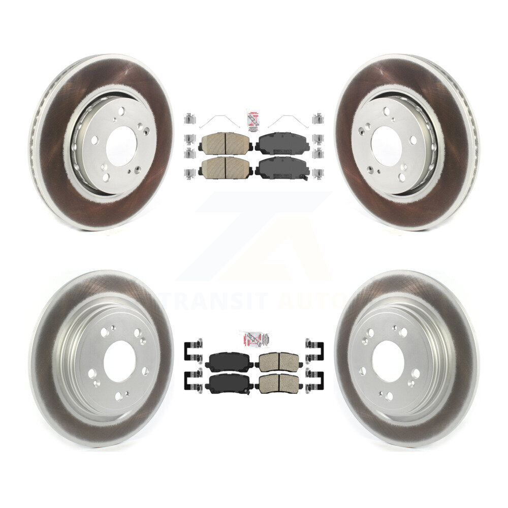 Front Rear Ceramic Pads And Coated Disc Brake Rotors Kit For Acura RLX KGA-102102