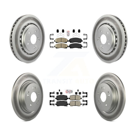Front Rear Ceramic Pads And Coated Disc Brake Rotors Kit For 2015-2020 Acura TLX KGA-102106