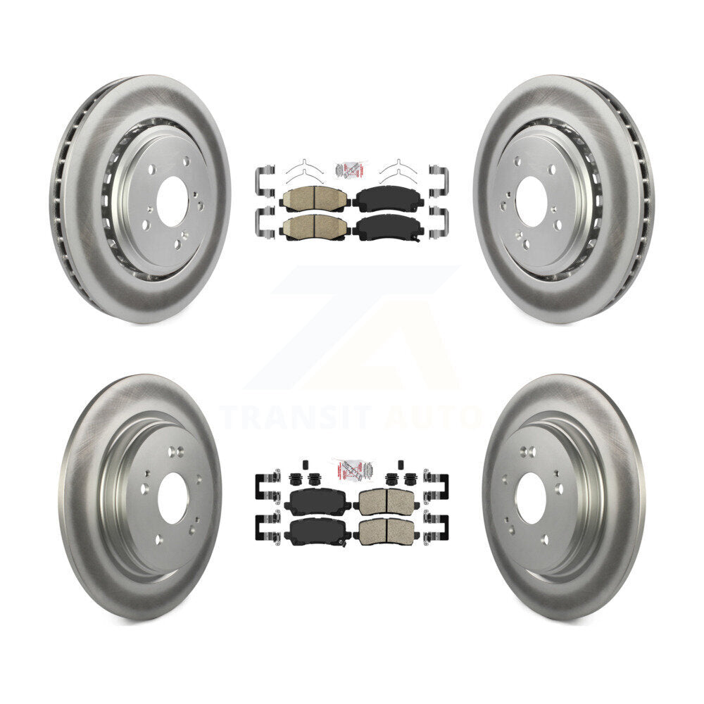 Front Rear Ceramic Pads And Coated Disc Brake Rotors Kit For 2015-2020 Acura TLX KGA-102107