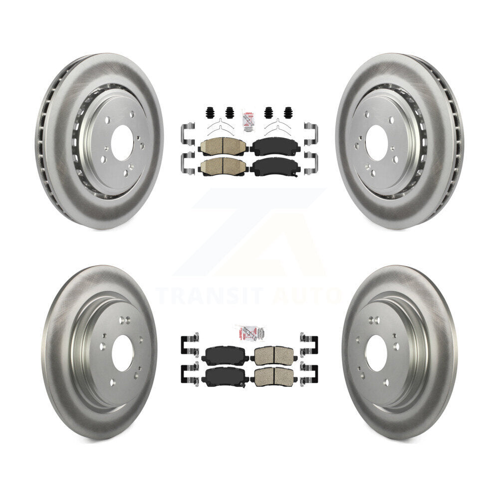 Front Rear Ceramic Pads And Coated Disc Brake Rotors Kit For 2015-2020 Acura TLX KGA-102108