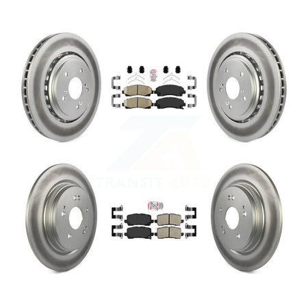 Front Rear Ceramic Pads And Coated Disc Brake Rotors Kit For 2015-2020 Acura TLX KGA-102108