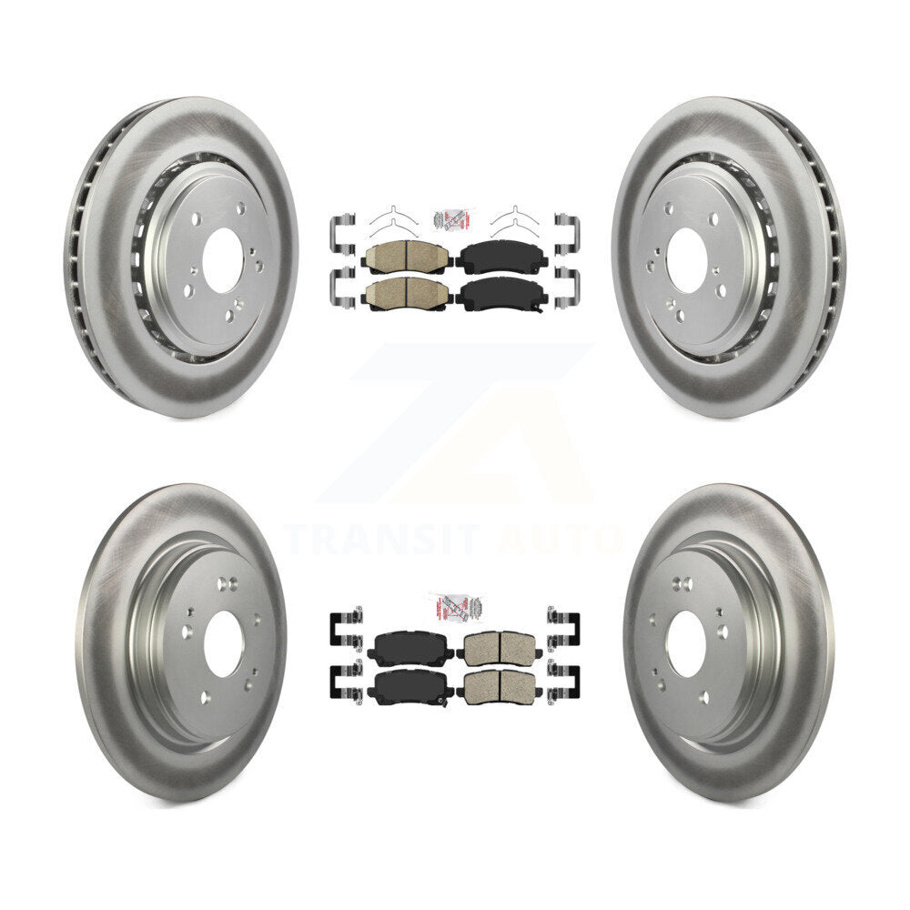 Front Rear Ceramic Pads And Coated Disc Brake Rotors Kit For 2015-2020 Acura TLX KGA-102109