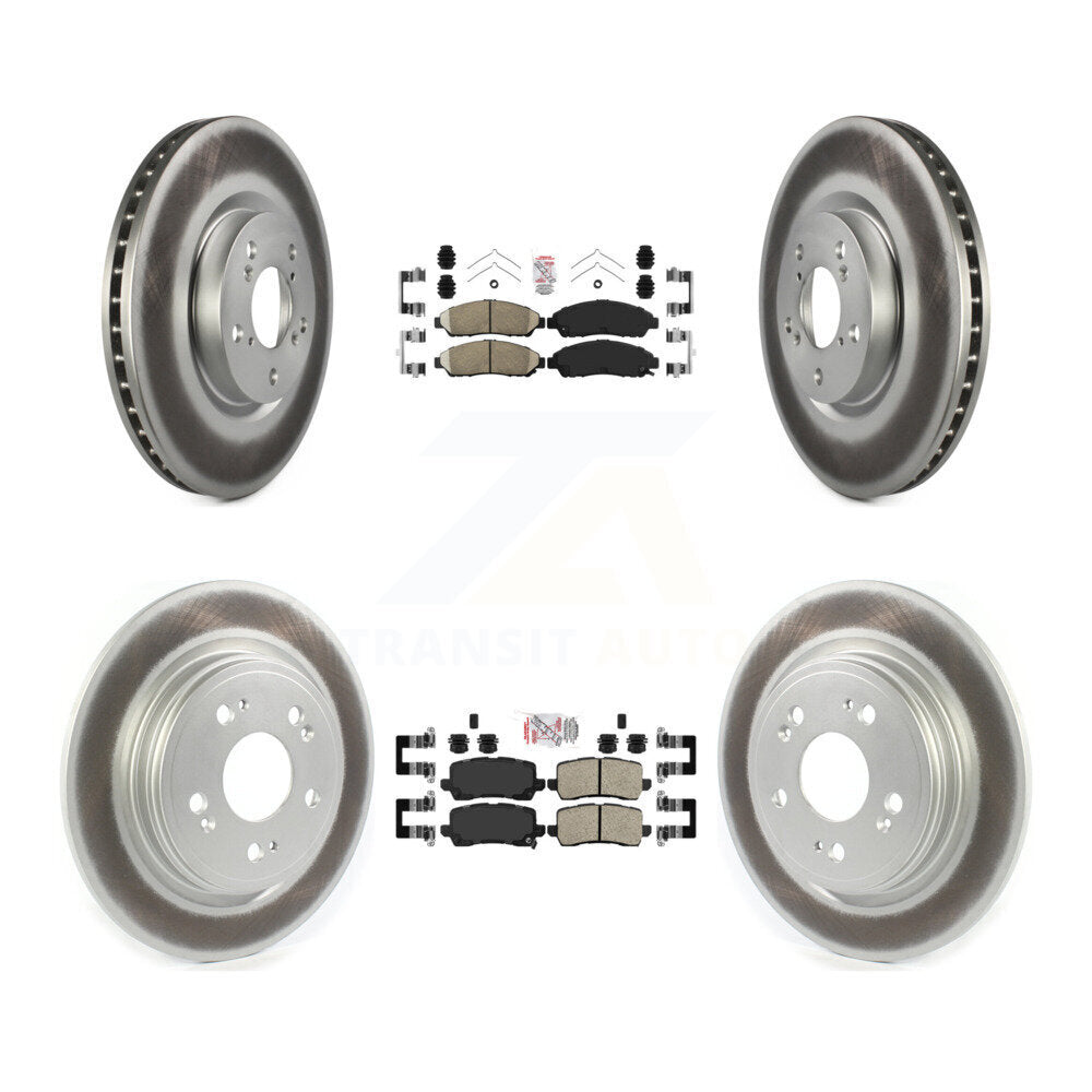 Front Rear Ceramic Pad Coated Brake Rotor Kit For 2014-2020 Acura RLX Sport Hybrid SH-AWD KGA-102110