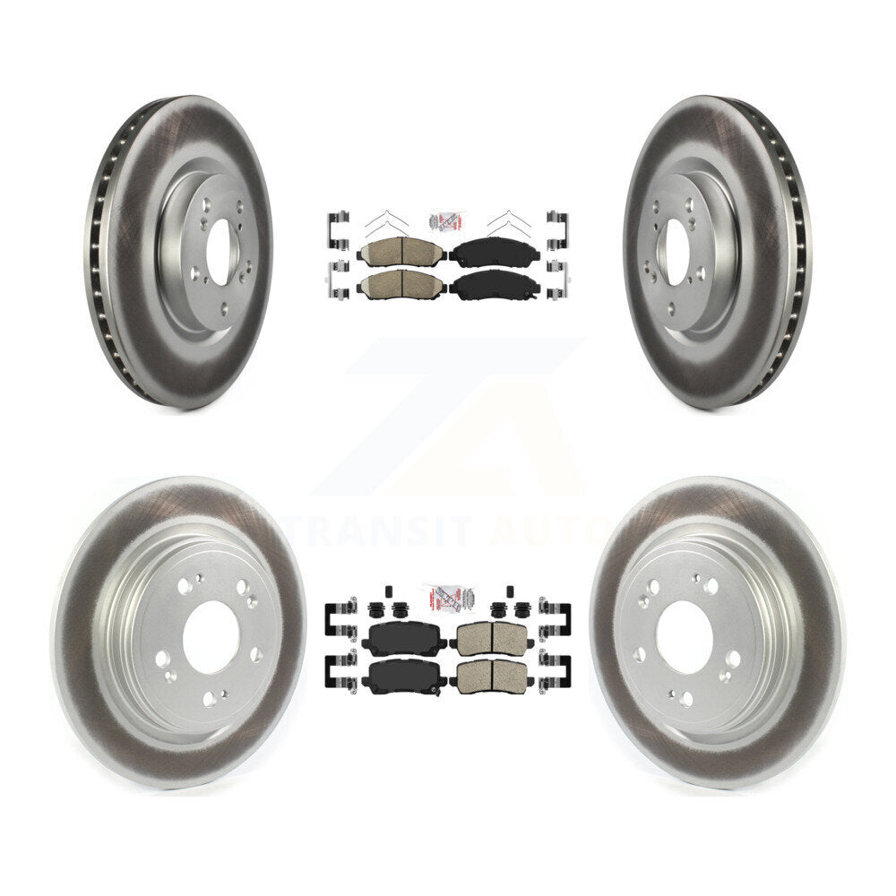 Front Rear Ceramic Pad Coated Brake Rotor Kit For 2014-2020 Acura RLX Sport Hybrid SH-AWD KGA-102111