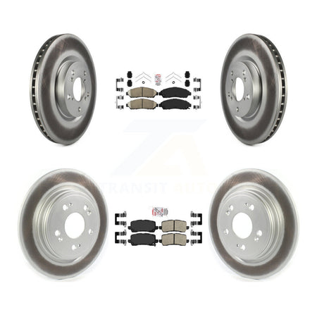 Front Rear Ceramic Pad Coated Brake Rotor Kit For 2014-2020 Acura RLX Sport Hybrid SH-AWD KGA-102112