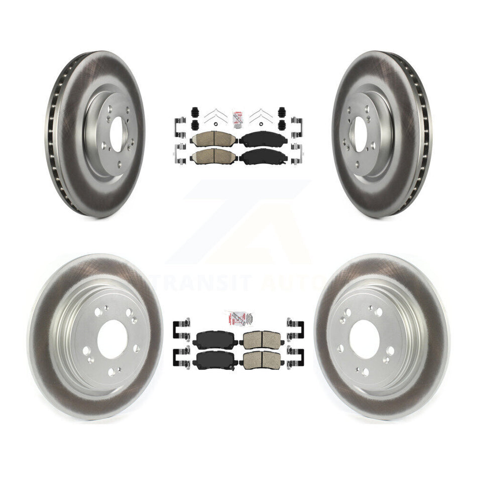 Front Rear Ceramic Pad Coated Brake Rotor Kit For 2014-2020 Acura RLX Sport Hybrid SH-AWD KGA-102112