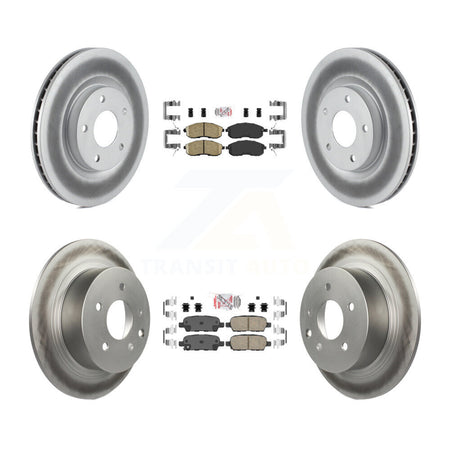 Front Rear Ceramic Pads And Coated Disc Brake Rotors Kit For 2007-2012 Nissan Sentra SE-R KGA-102118