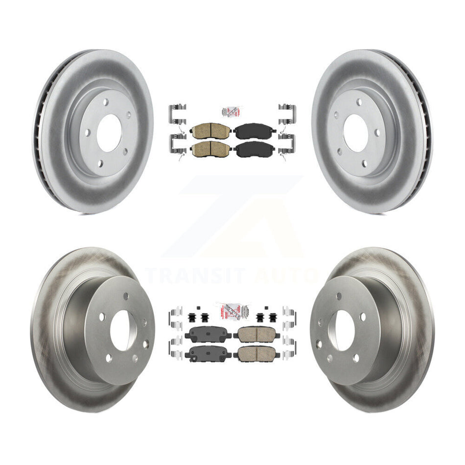 Front Rear Ceramic Pads And Coated Disc Brake Rotors Kit For 2007-2012 Nissan Sentra SE-R KGA-102119