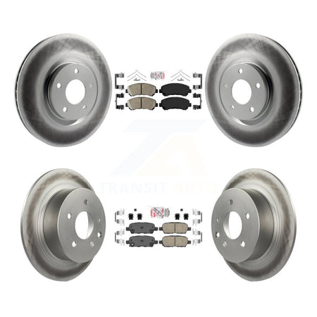 Front Rear Ceramic Pad Coat Disc Brake Rotors Kit For 2007-2012 Nissan Sentra SE-R Spec V KGA-102121