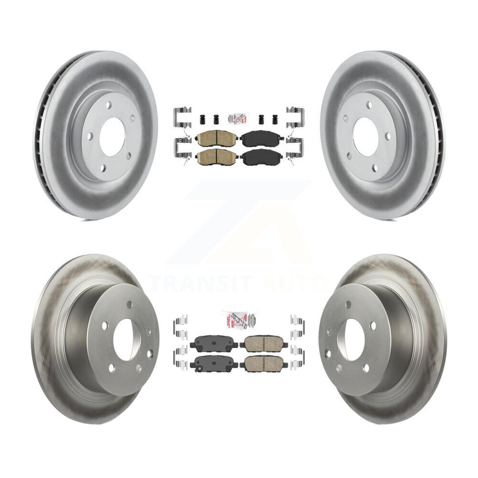 Front Rear Ceramic Pads And Coated Disc Brake Rotors Kit For 2007-2012 Nissan Sentra SE-R KGA-102122
