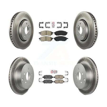 Front Semi-Metallic Rear Ceramic Pad & Coated Brake Rotor Kit For 2009-2012 INFINITI FX35 KGA-102127