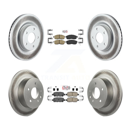 Front Rear Ceramic Pads And Coated Disc Brake Rotors Kit For 2007-2009 Nissan Altima KGA-102134