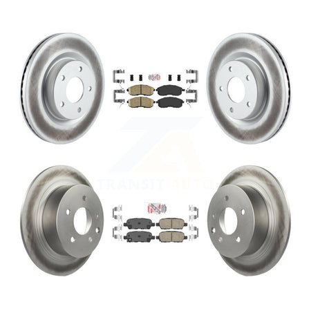 Front Rear Ceramic Pads And Coated Disc Brake Rotors Kit For 2007-2009 Nissan Altima KGA-102135